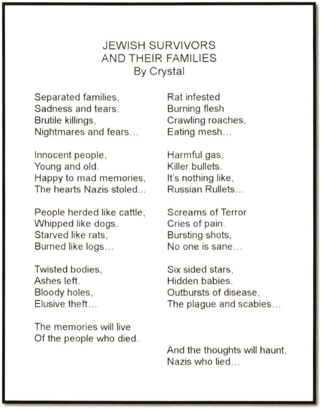 Poem by Crystal