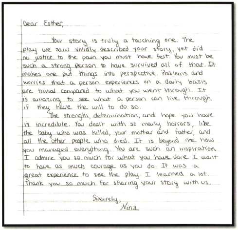 Letter from Nina